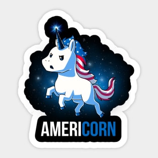 Lovely Horse Unicorn American Flag Costume Gift Sticker